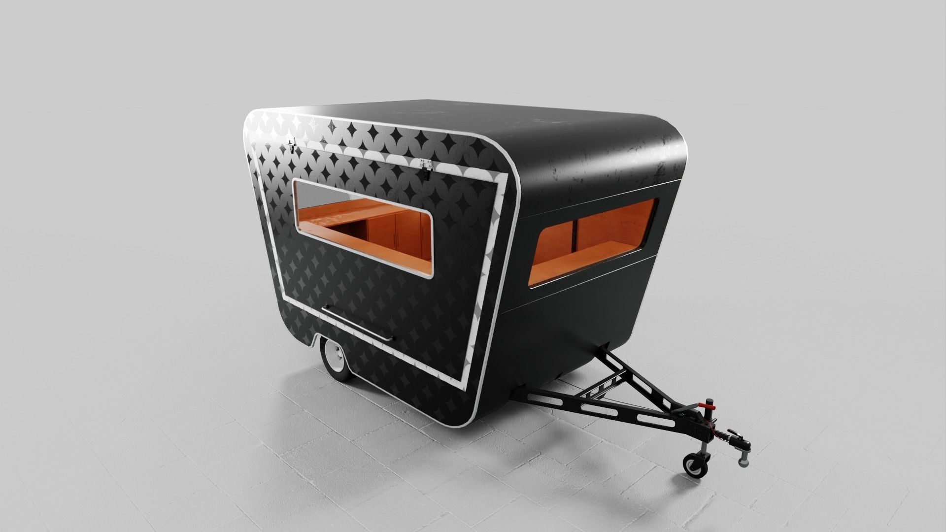 PBR-2 Towing the food truck Low-poly 3D model_2