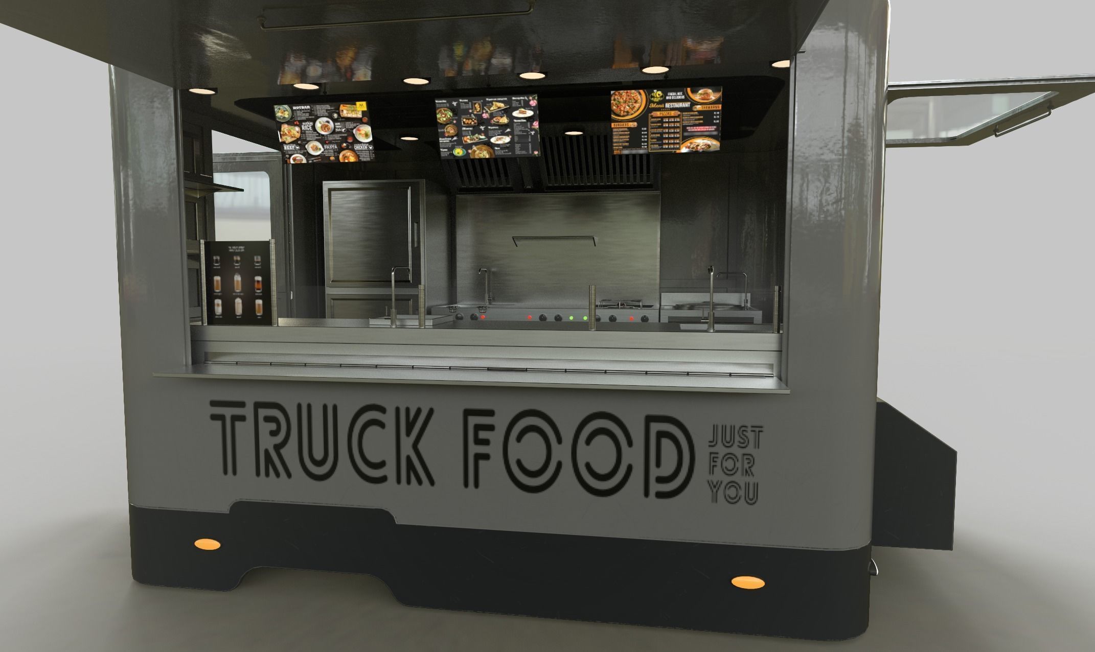 PBR-2 Towing the food truck Low-poly 3D model_18