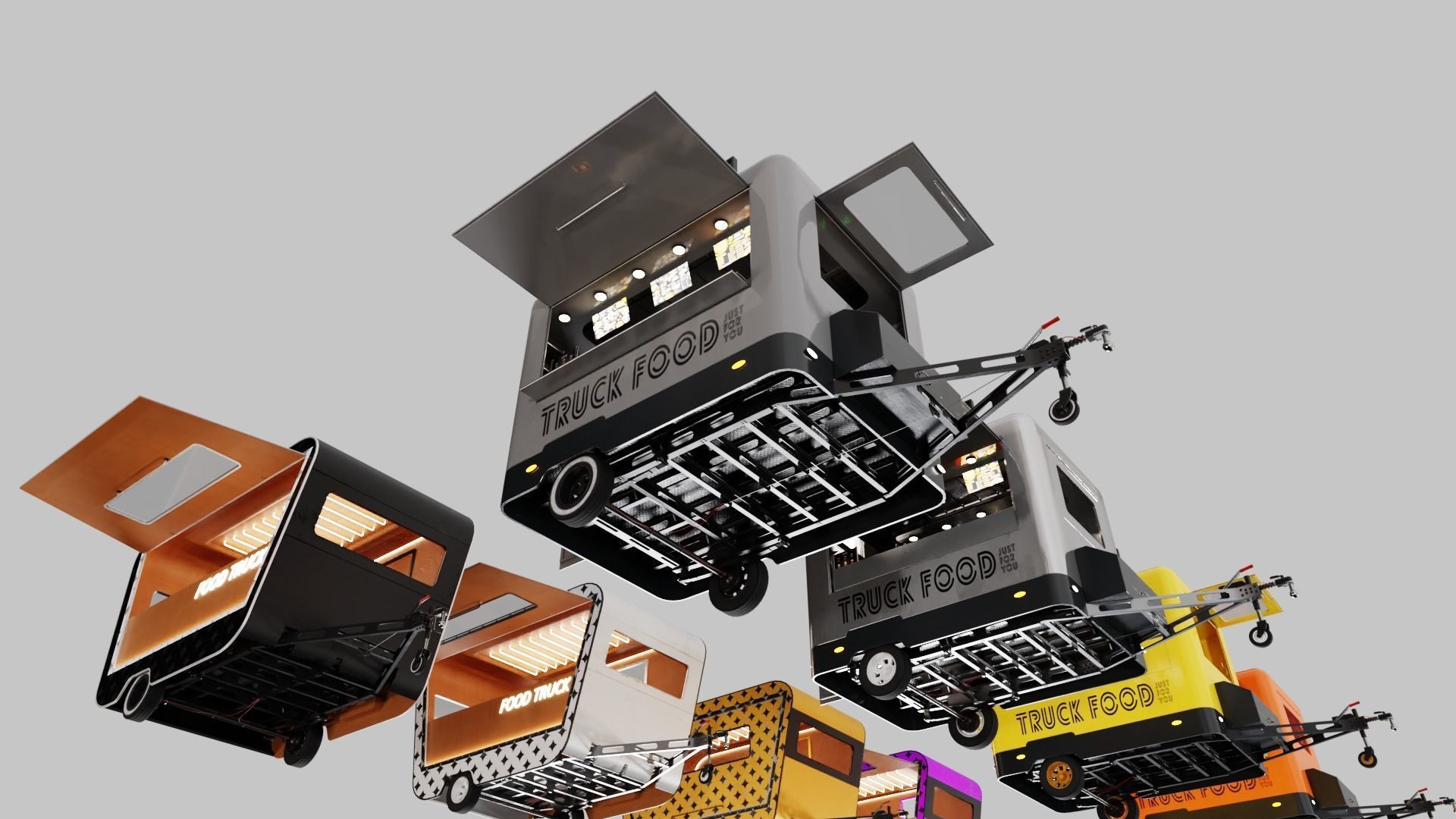 PBR-2 Towing the food truck Low-poly 3D model_26