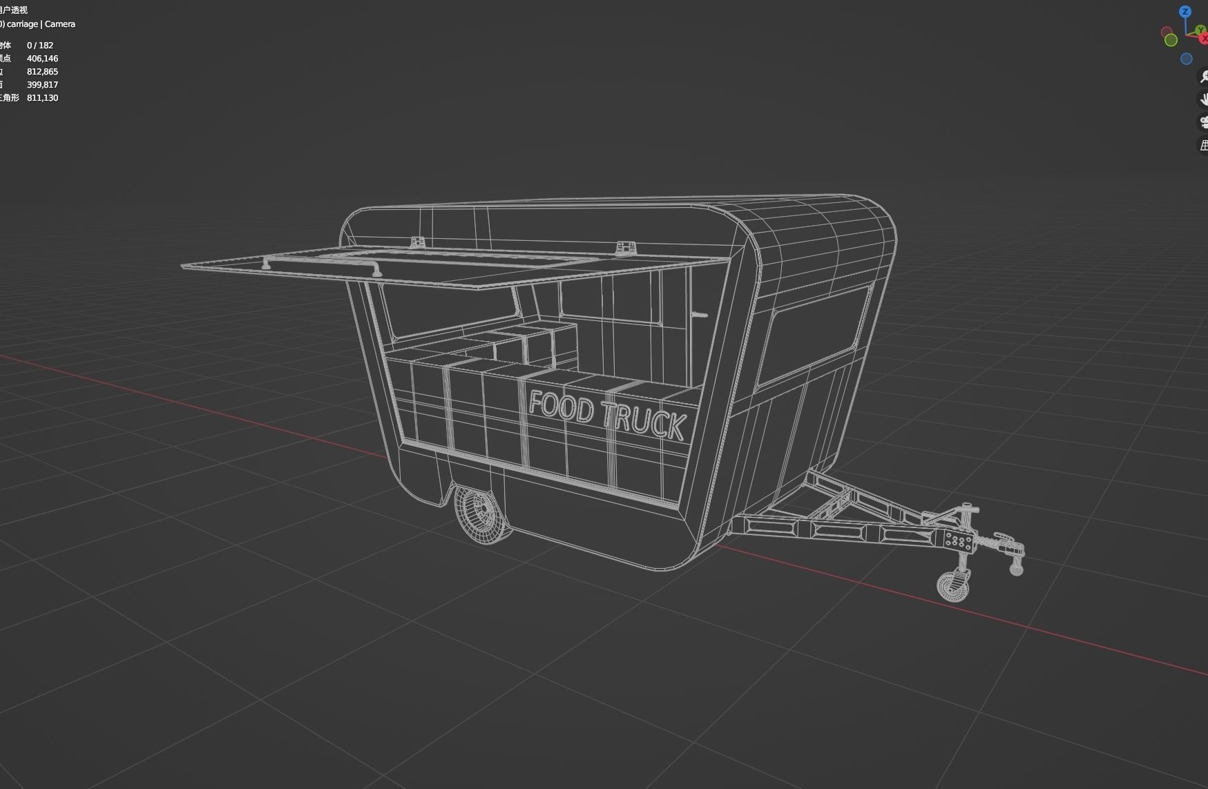 PBR-2 Towing the food truck Low-poly 3D model_30