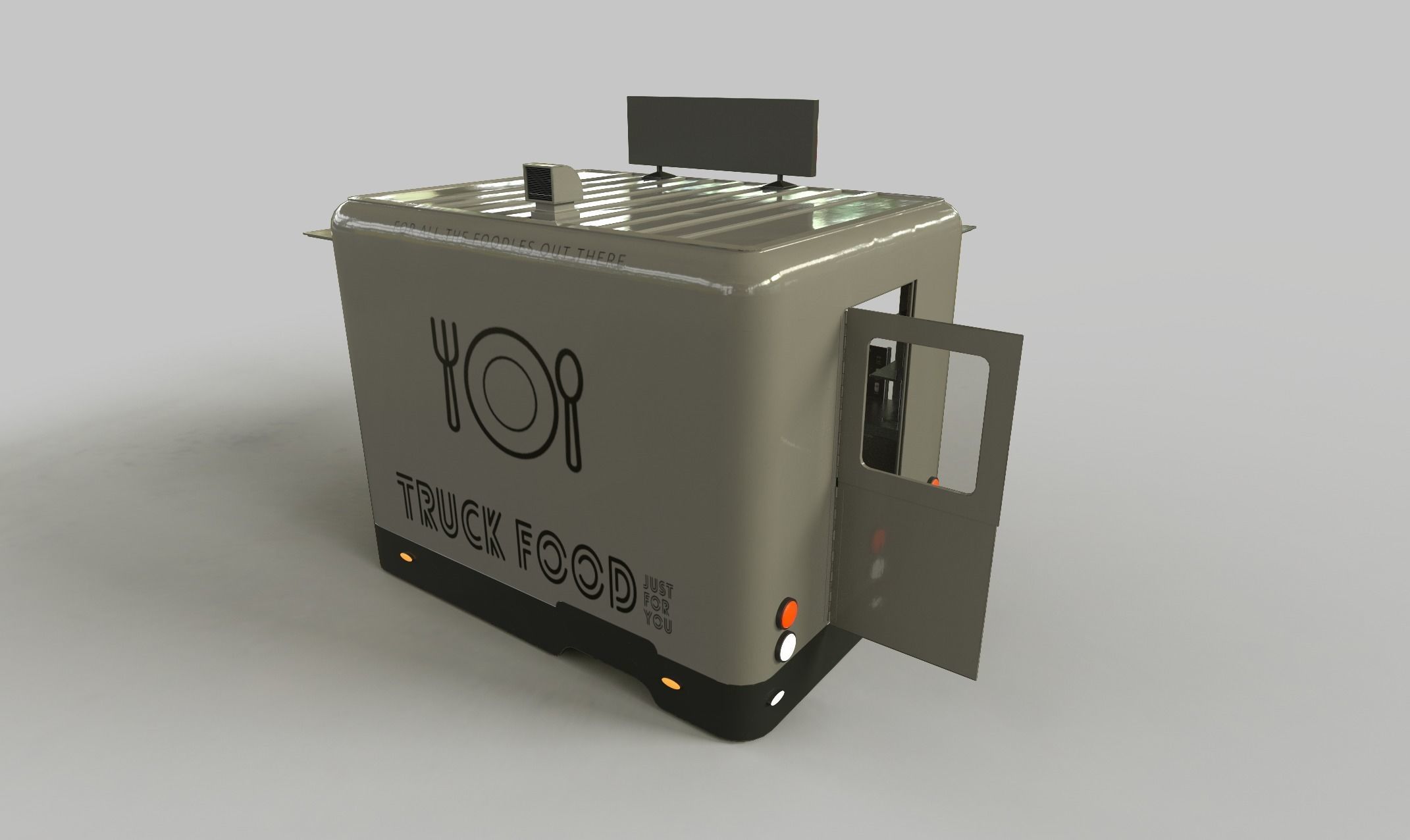 PBR-2 Towing the food truck Low-poly 3D model_17