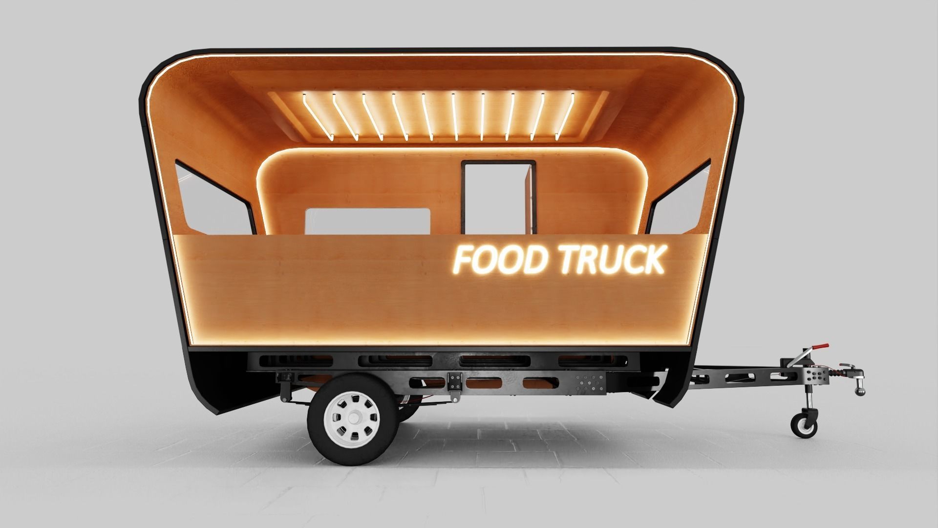 PBR-2 Towing the food truck Low-poly 3D model_14