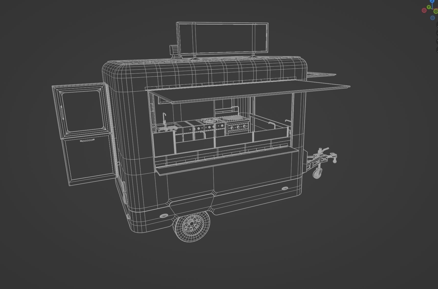 PBR-2 Towing the food truck Low-poly 3D model_31