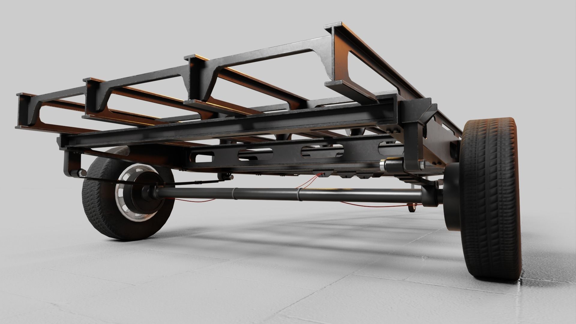 PBR-2 Towing the food truck Low-poly 3D model_11