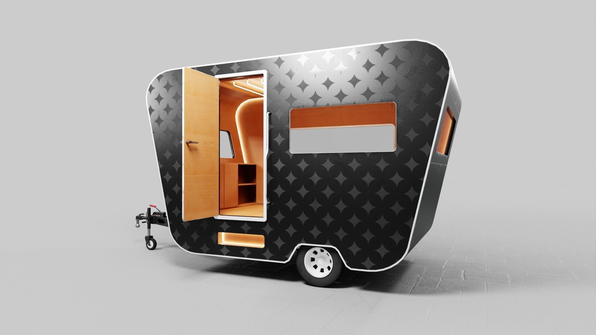 PBR-2 Towing the food truck Low-poly 3D model_8