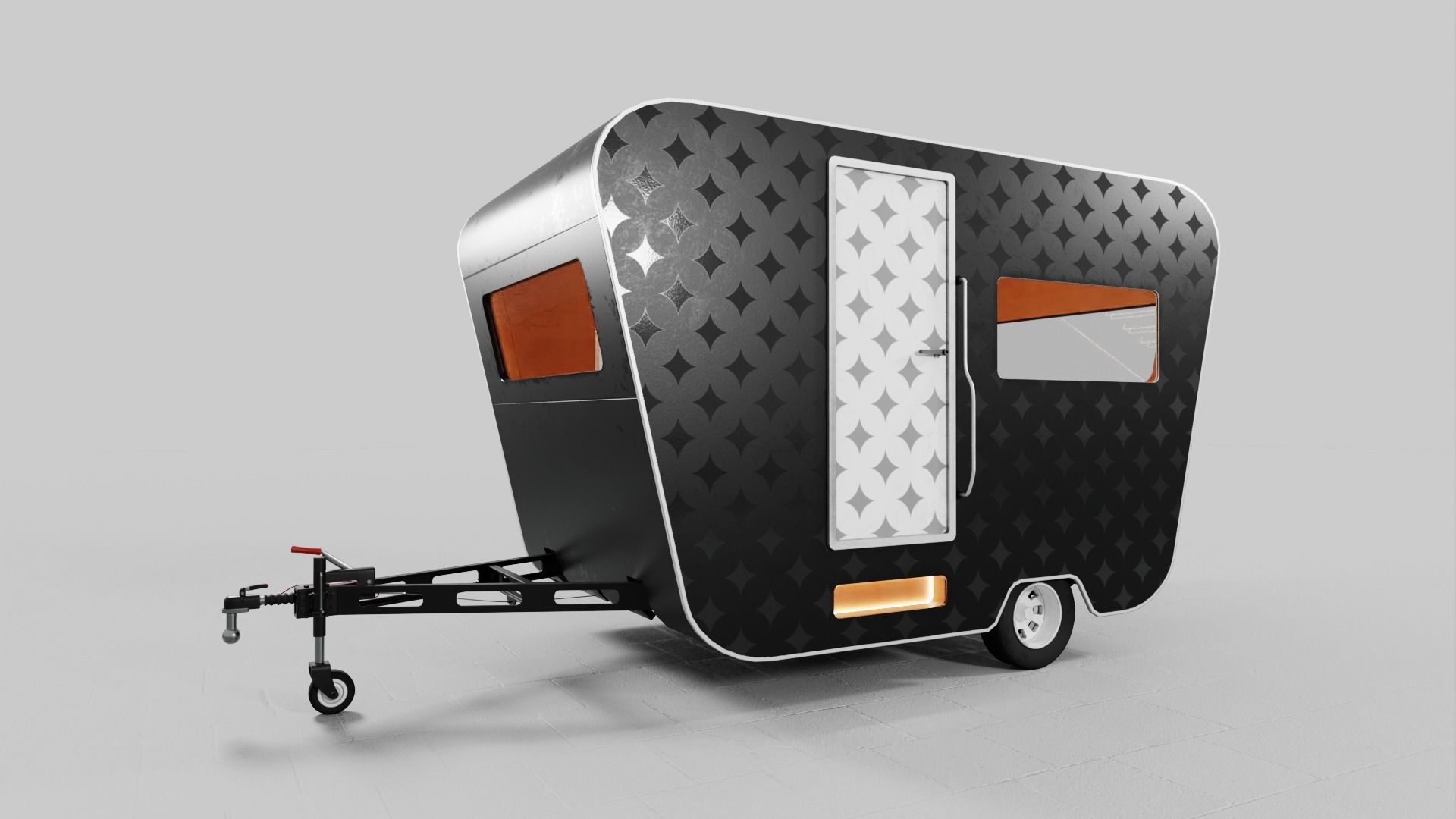PBR-2 Towing the food truck Low-poly 3D model_7