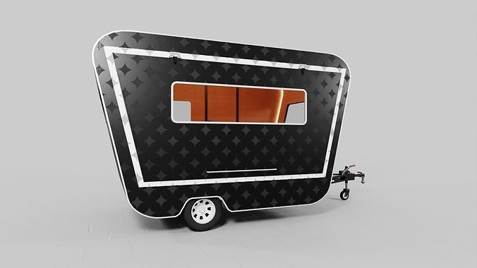 PBR-2 Towing the food truck Low-poly 3D model 4