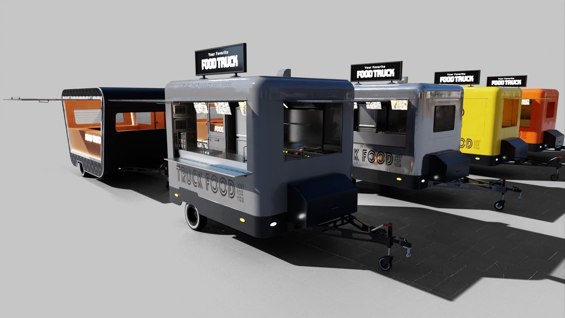 PBR-2 Towing the food truck Low-poly 3D model_20