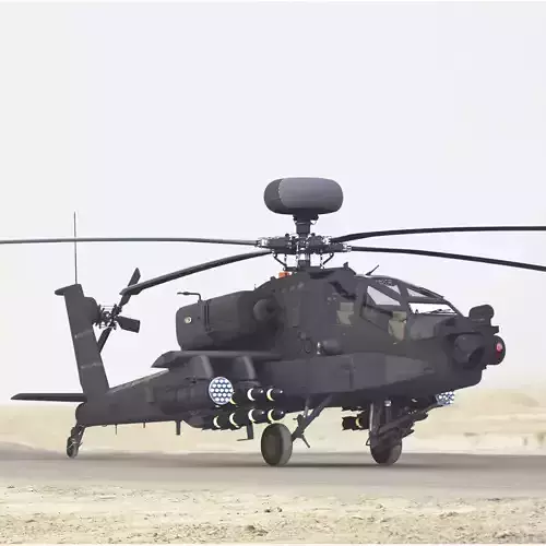 AH64E Apache Longbow Helicopter Gray Low-poly 3D model