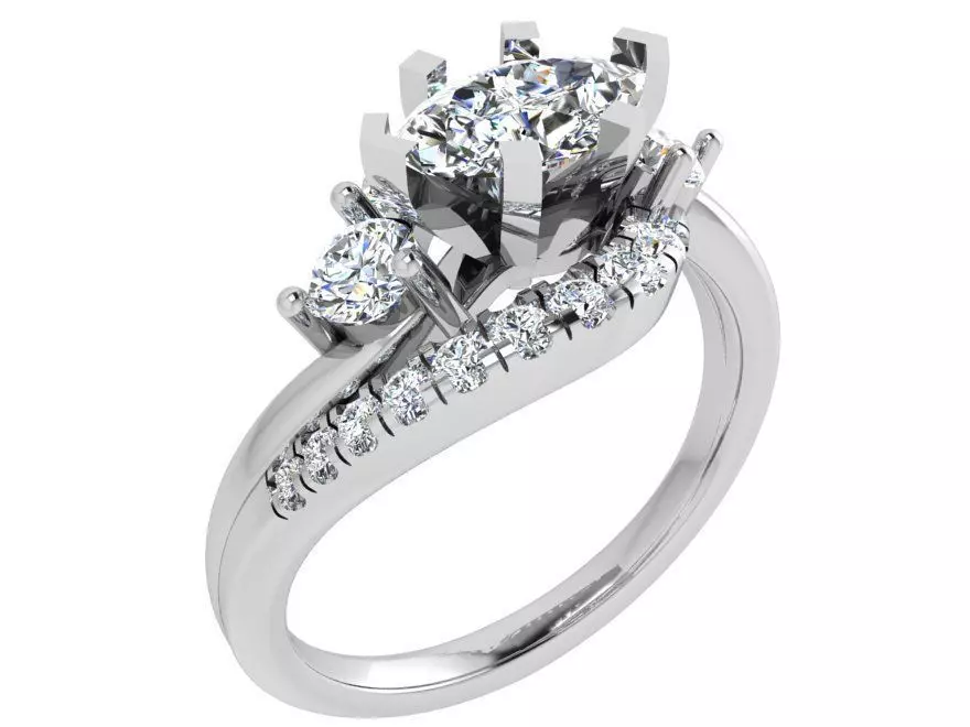 Marquise Peg Setting Diamond Ring 3509 3D print model_0