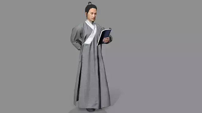Asian-man Character chinese Korea Japanese Low-poly 3D model