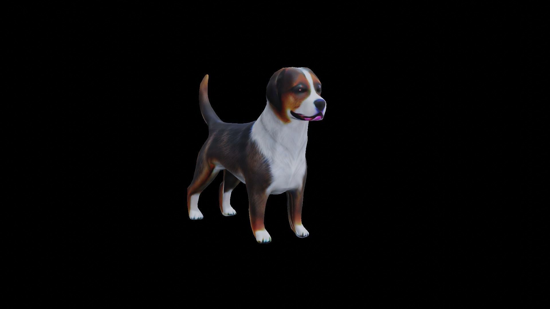 Low-poly dog Low-poly 3D model_2