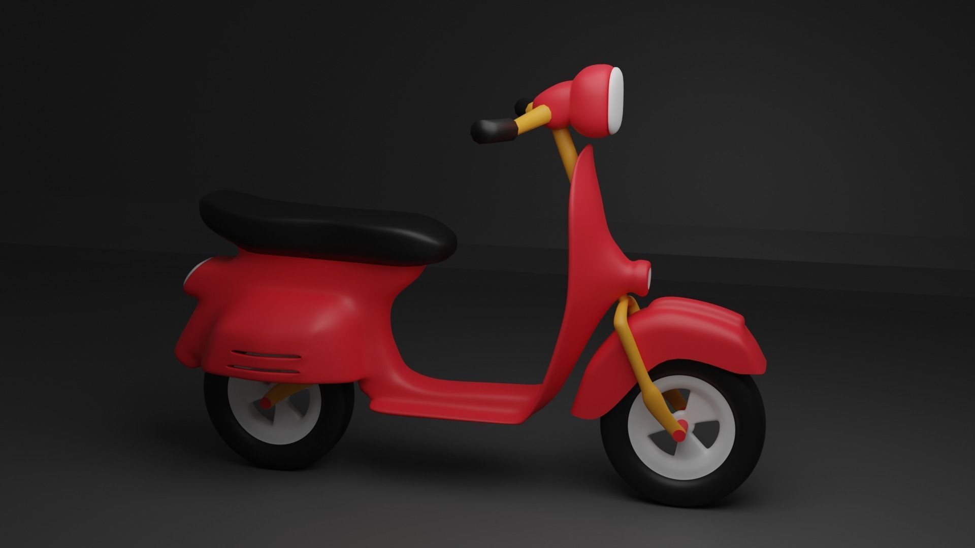 Toy Scoter Low-poly 3D model_2