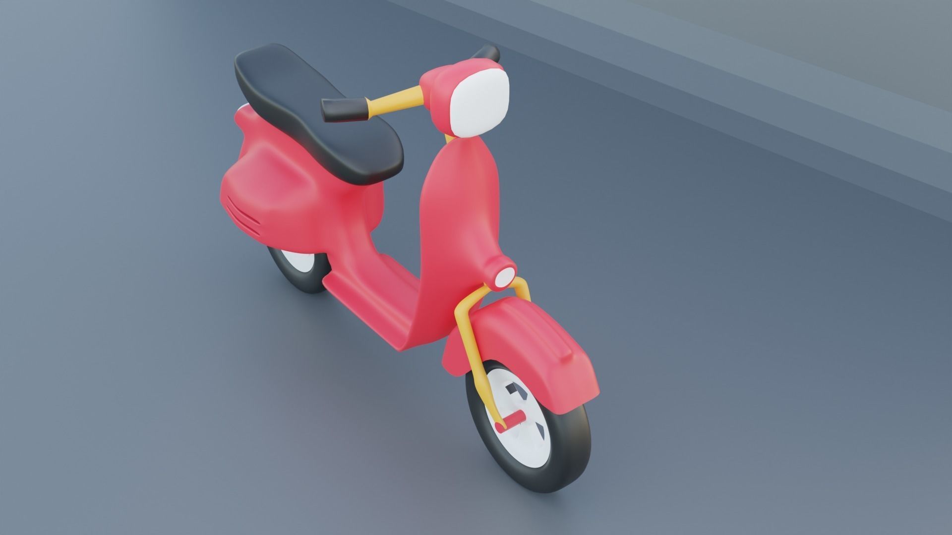 Toy Scoter Low-poly 3D model_4