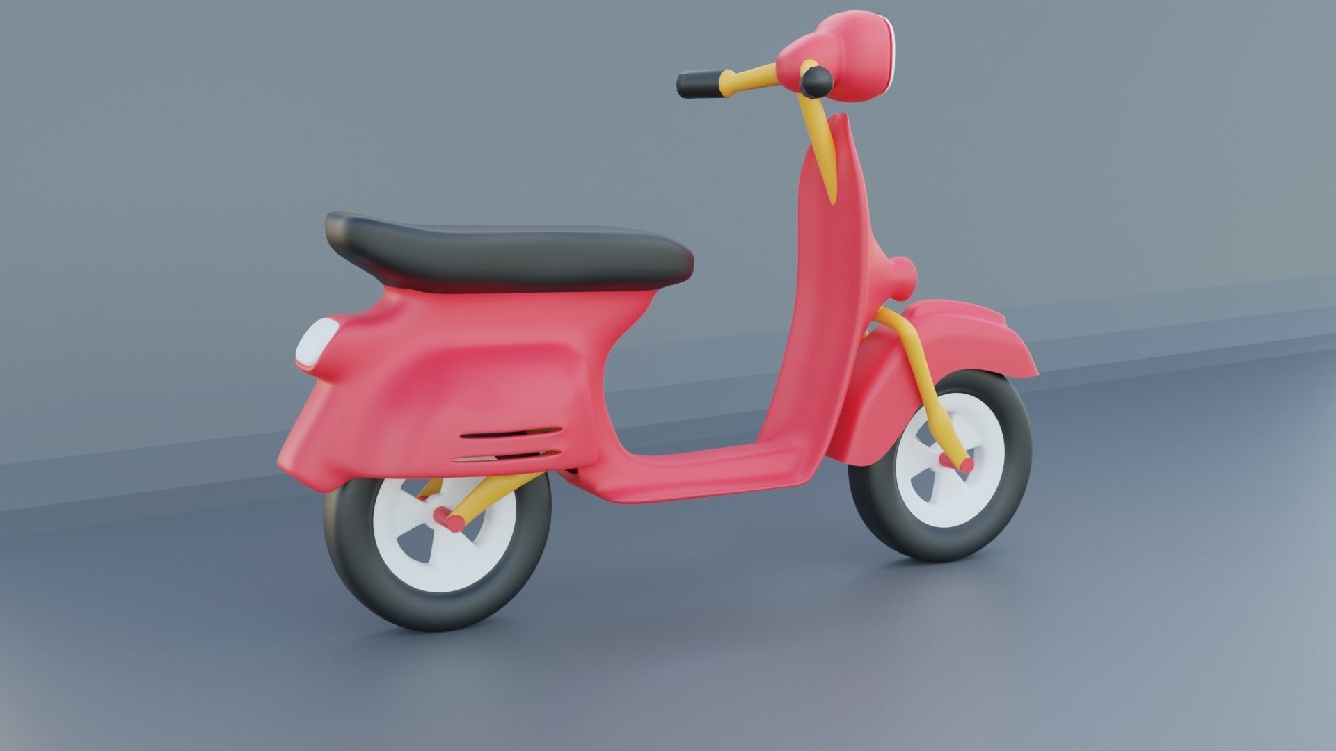 Toy Scoter Low-poly 3D model_5