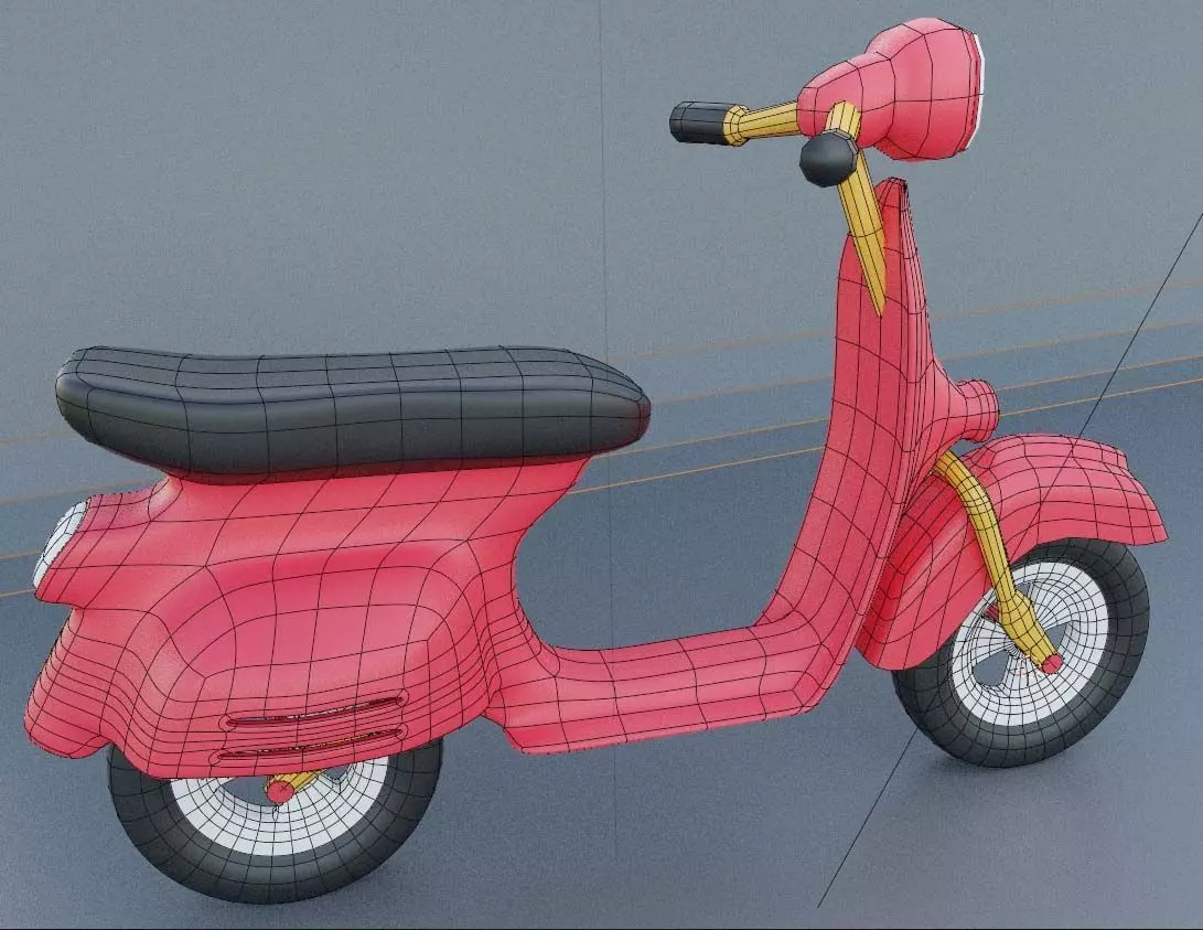 Toy Scoter Low-poly 3D model_0