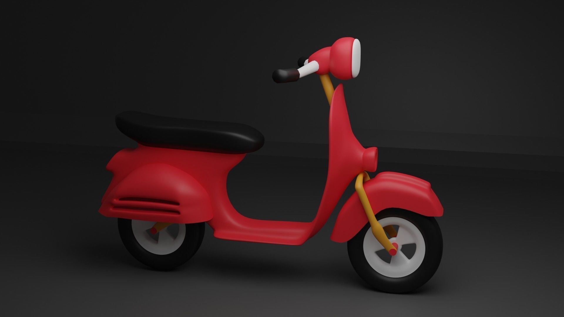 Toy Scoter Low-poly 3D model_1