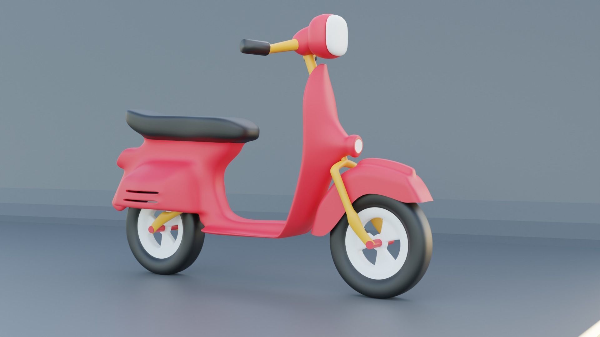 Toy Scoter Low-poly 3D model_3