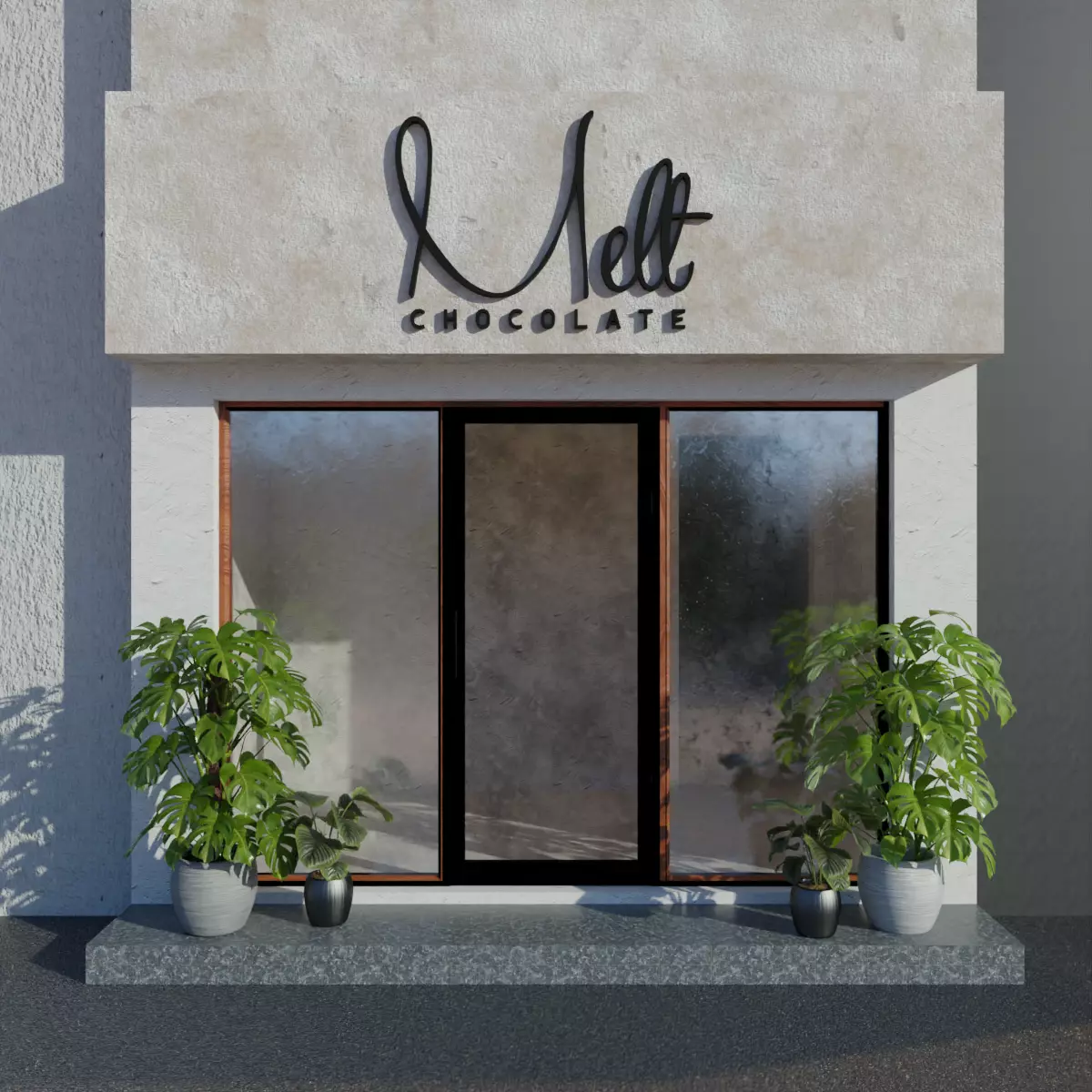 Minimalist Exterior Store Free 3D model