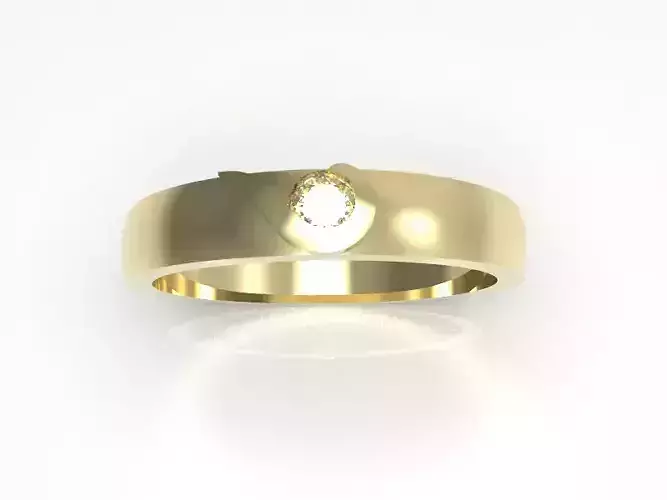 Simple gold diamond ring 002
