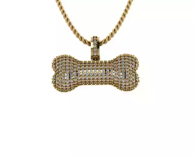 Dog Bone Diamond Pendants 3D print model