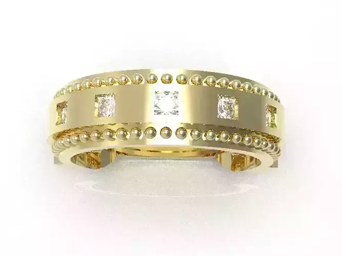Simple gold diamond ring 003