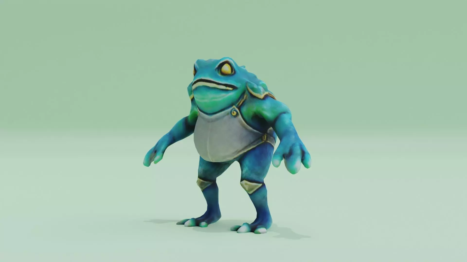 Ice Frog Character Murlok A-Pose Low-poly 3D model