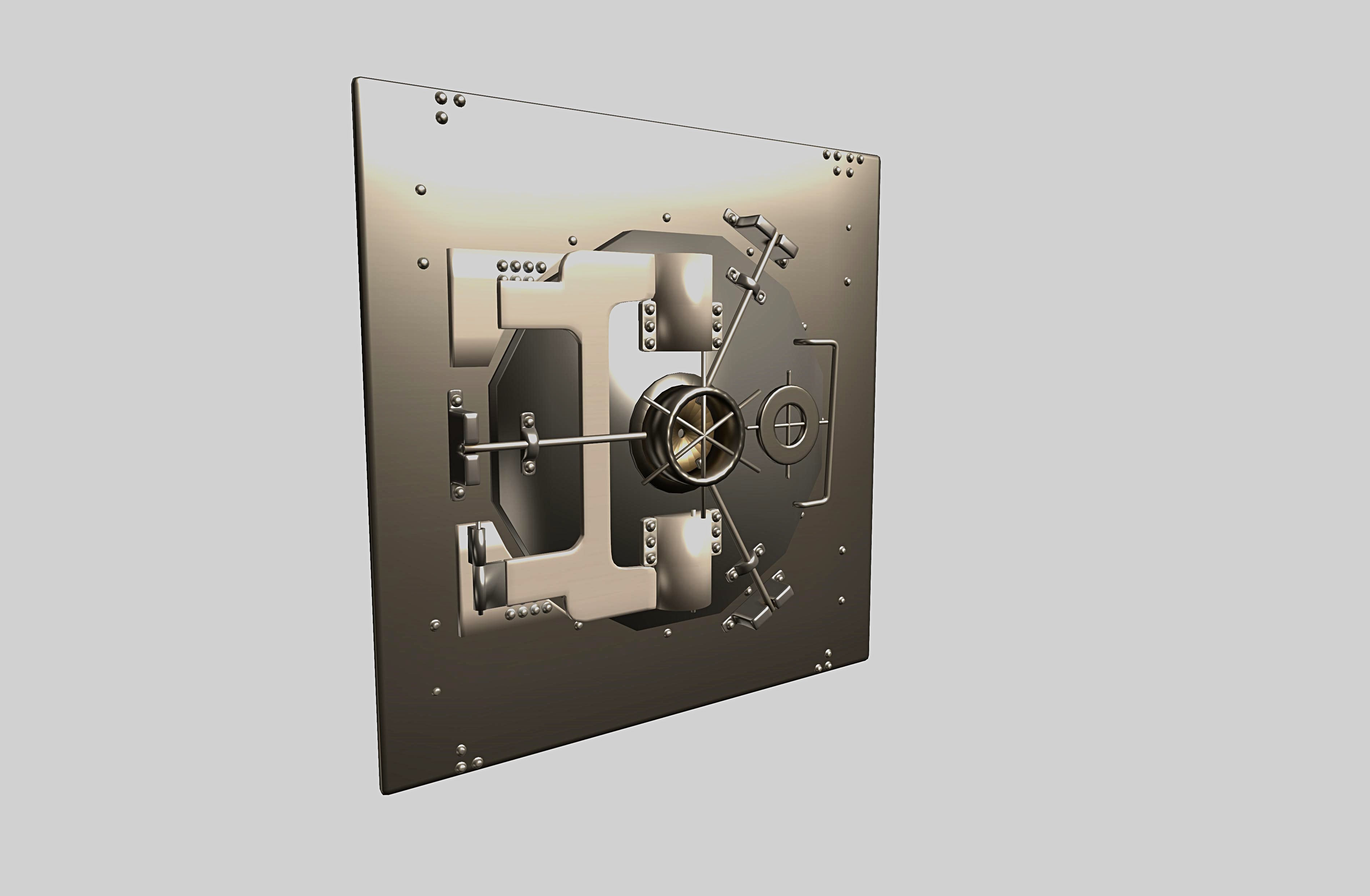 Bank Vault Low-poly 3D model_8