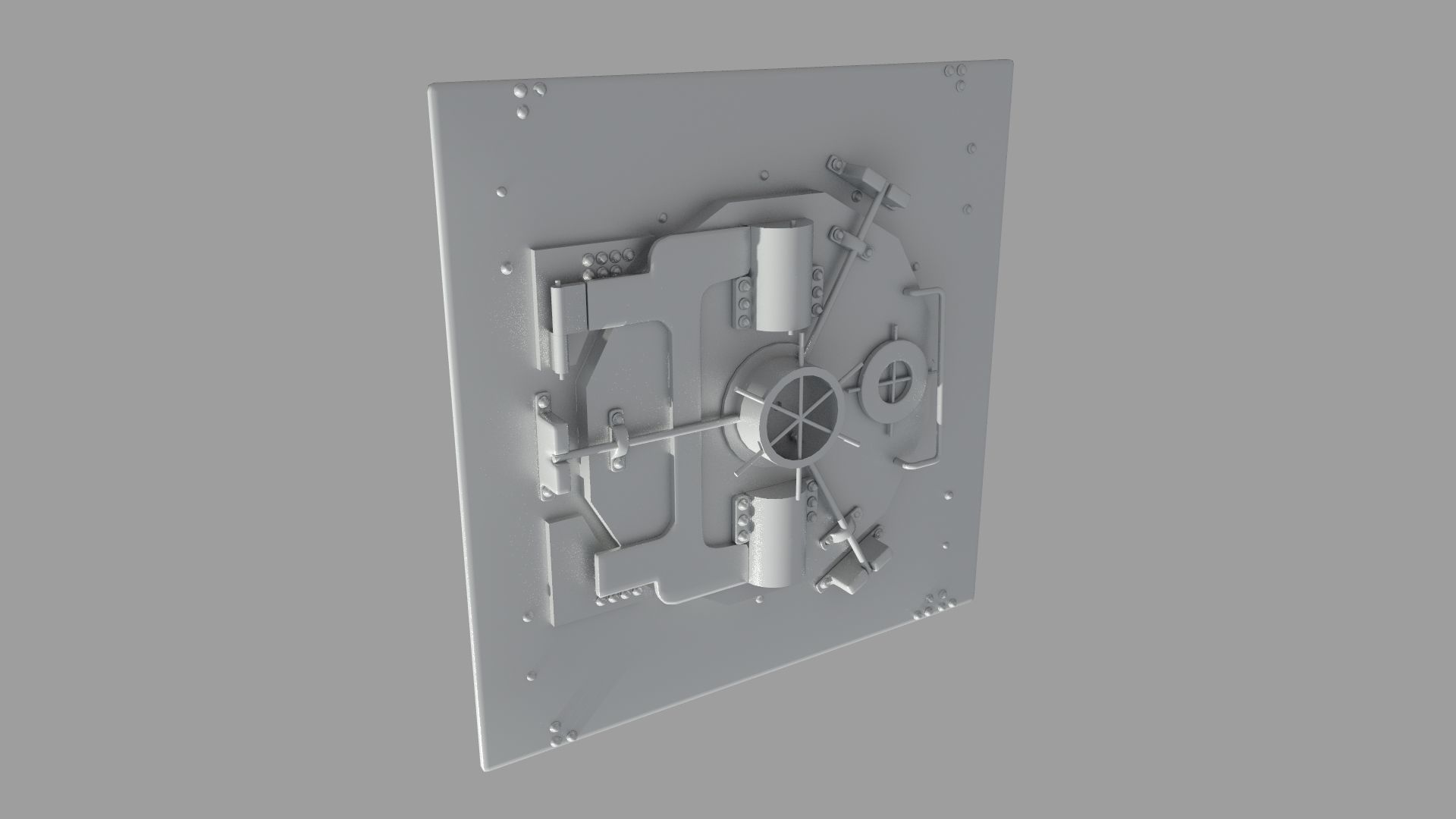 Bank Vault Low-poly 3D model_6
