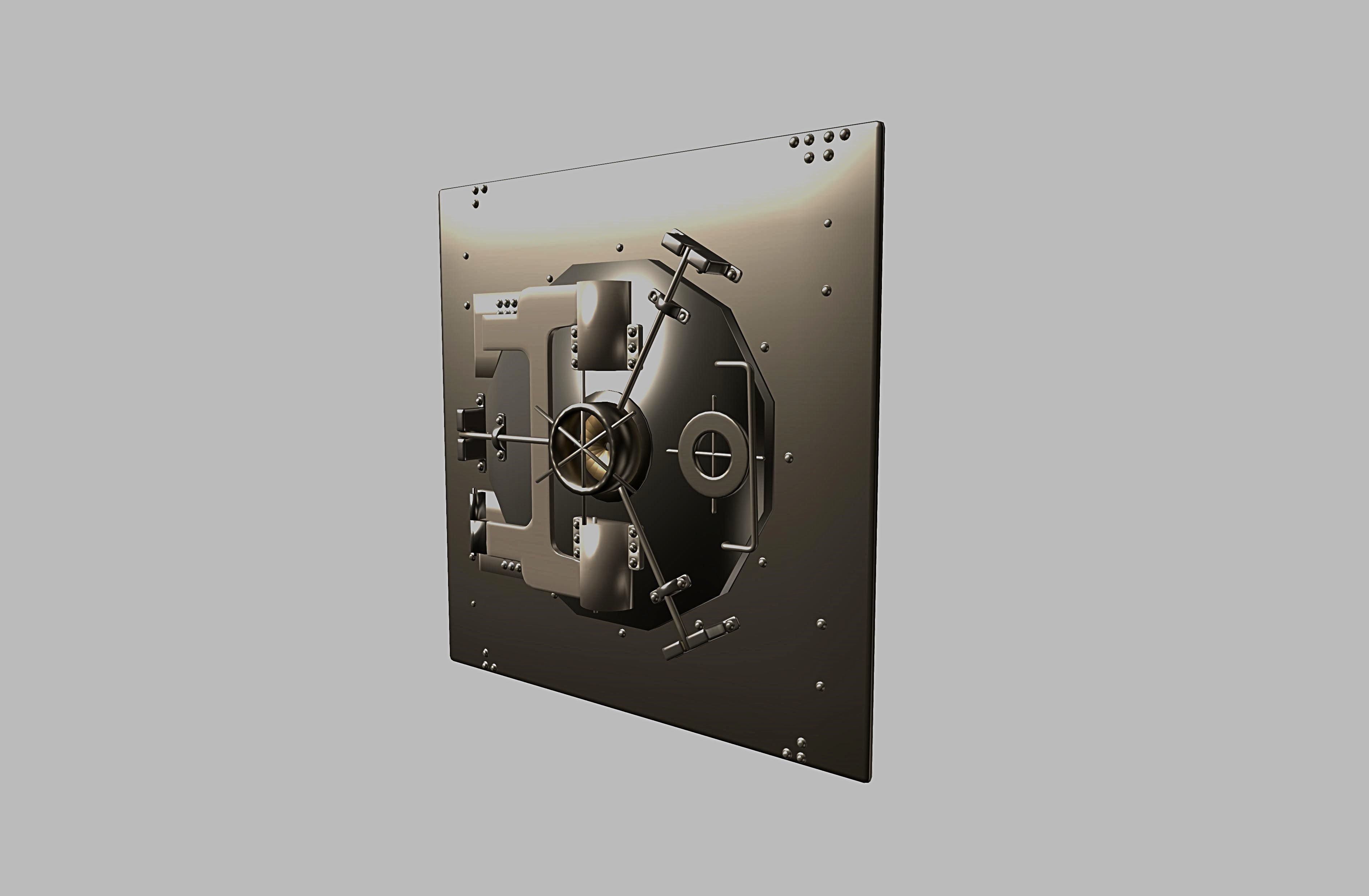 Bank Vault Low-poly 3D model_10