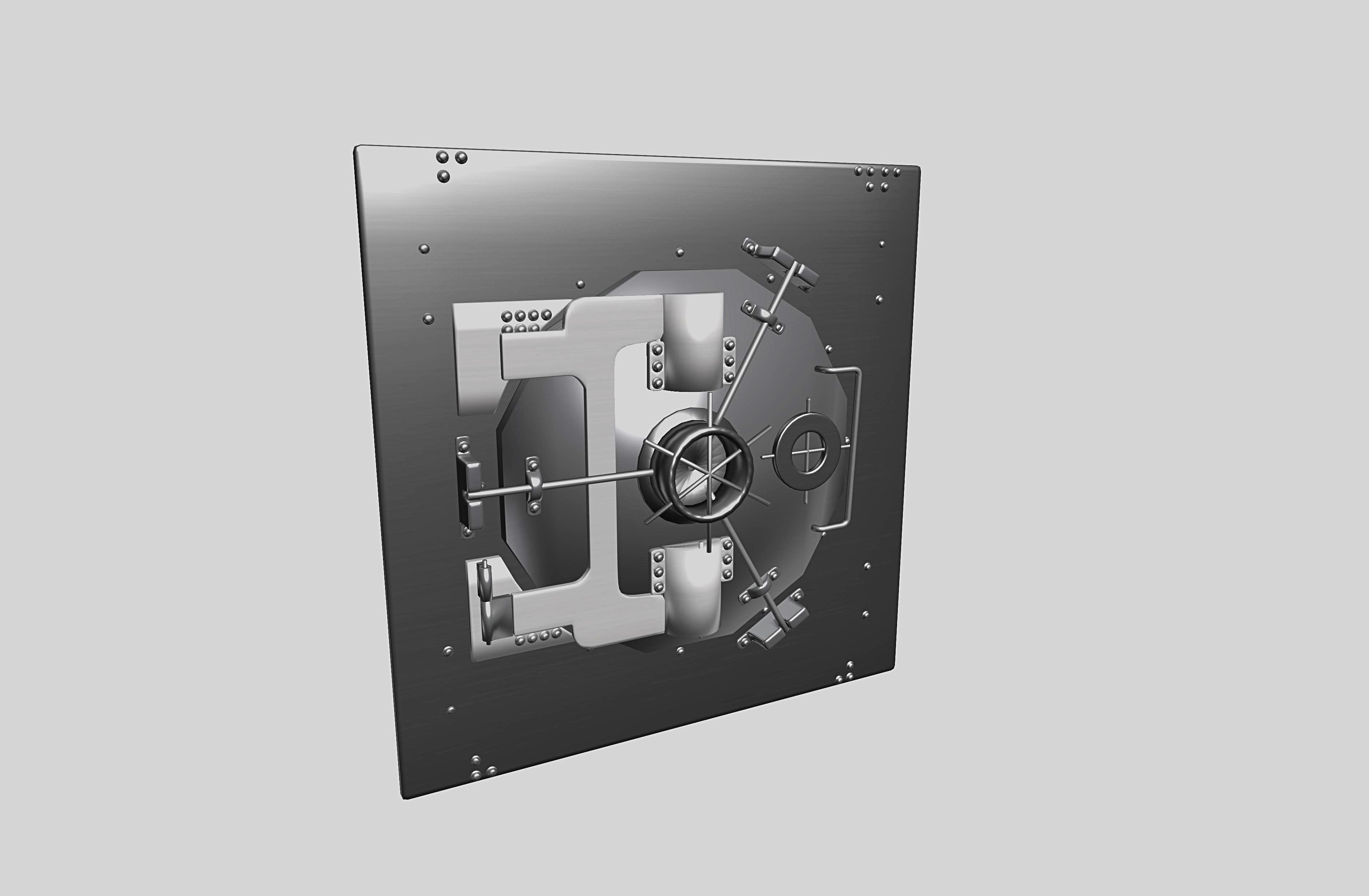Bank Vault Low-poly 3D model_7
