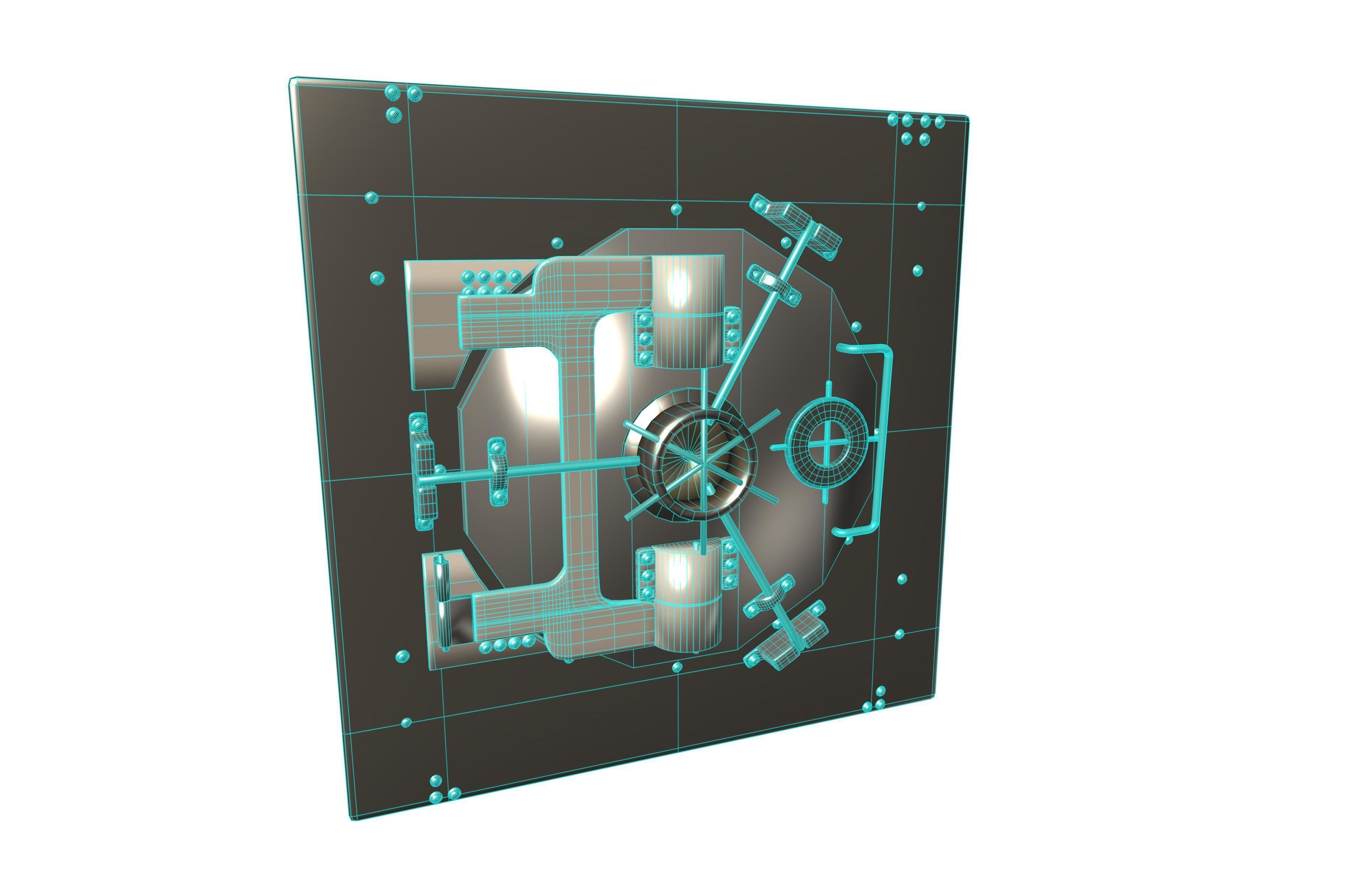 Bank Vault Low-poly 3D model_11