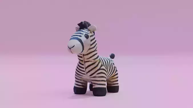 Zebra Toy Plush Free low-poly 3D model