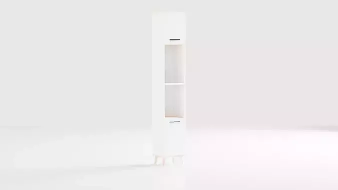 Tall Cabinet White with Wood