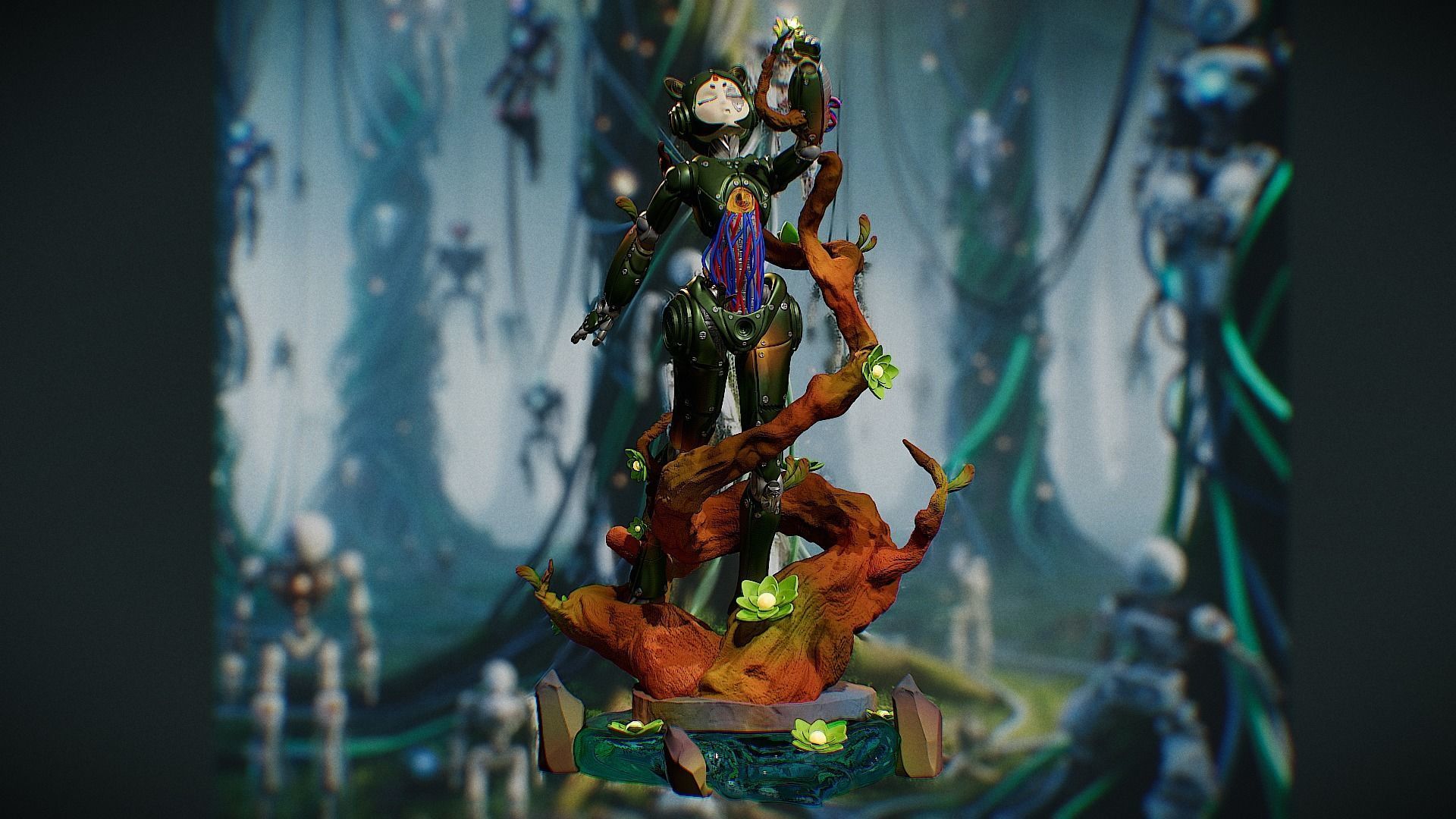 Figurine Robot 7e figurine dans la collection des mini creatures 3D print model_14