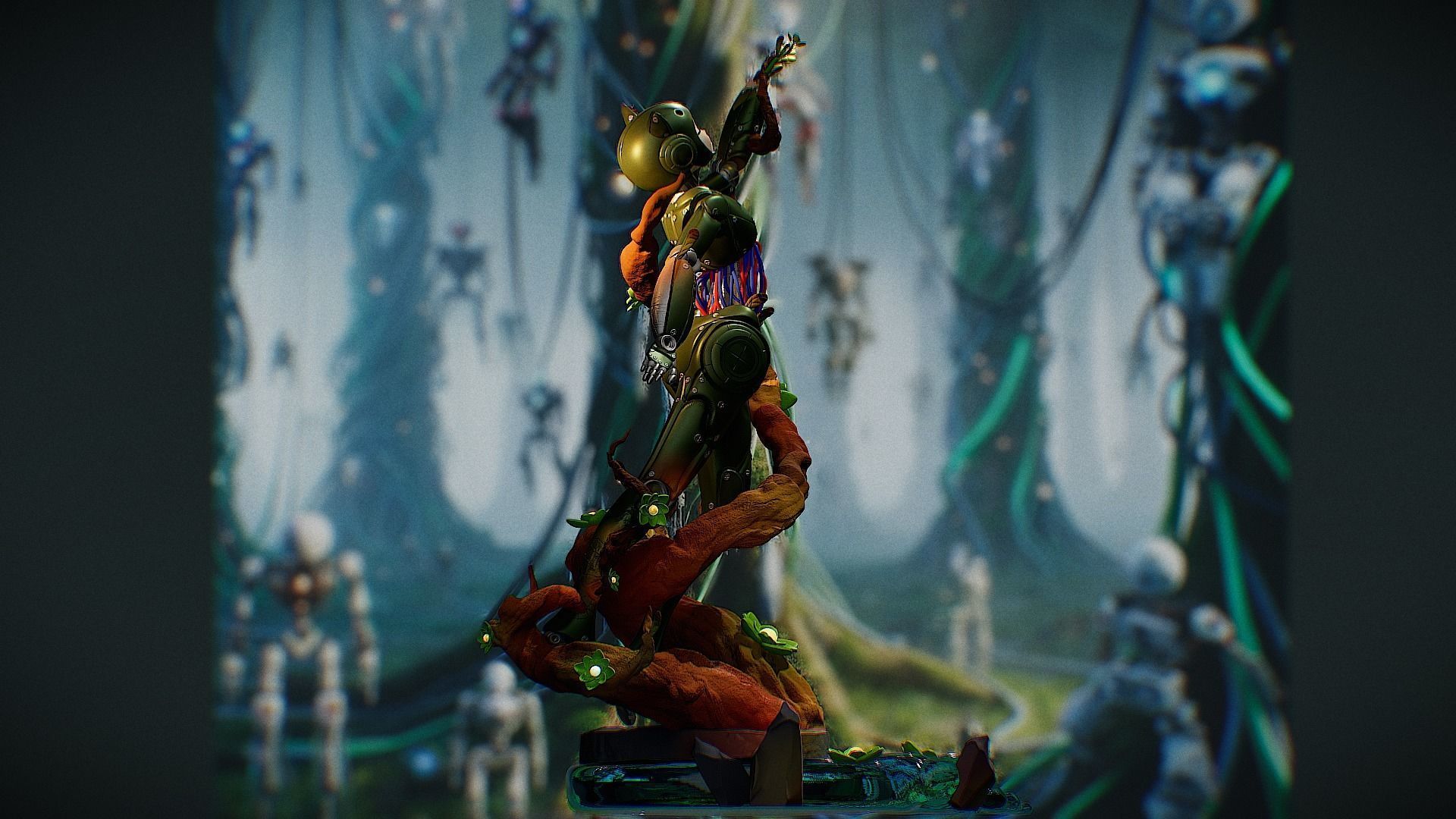 Figurine Robot 7e figurine dans la collection des mini creatures 3D print model_12