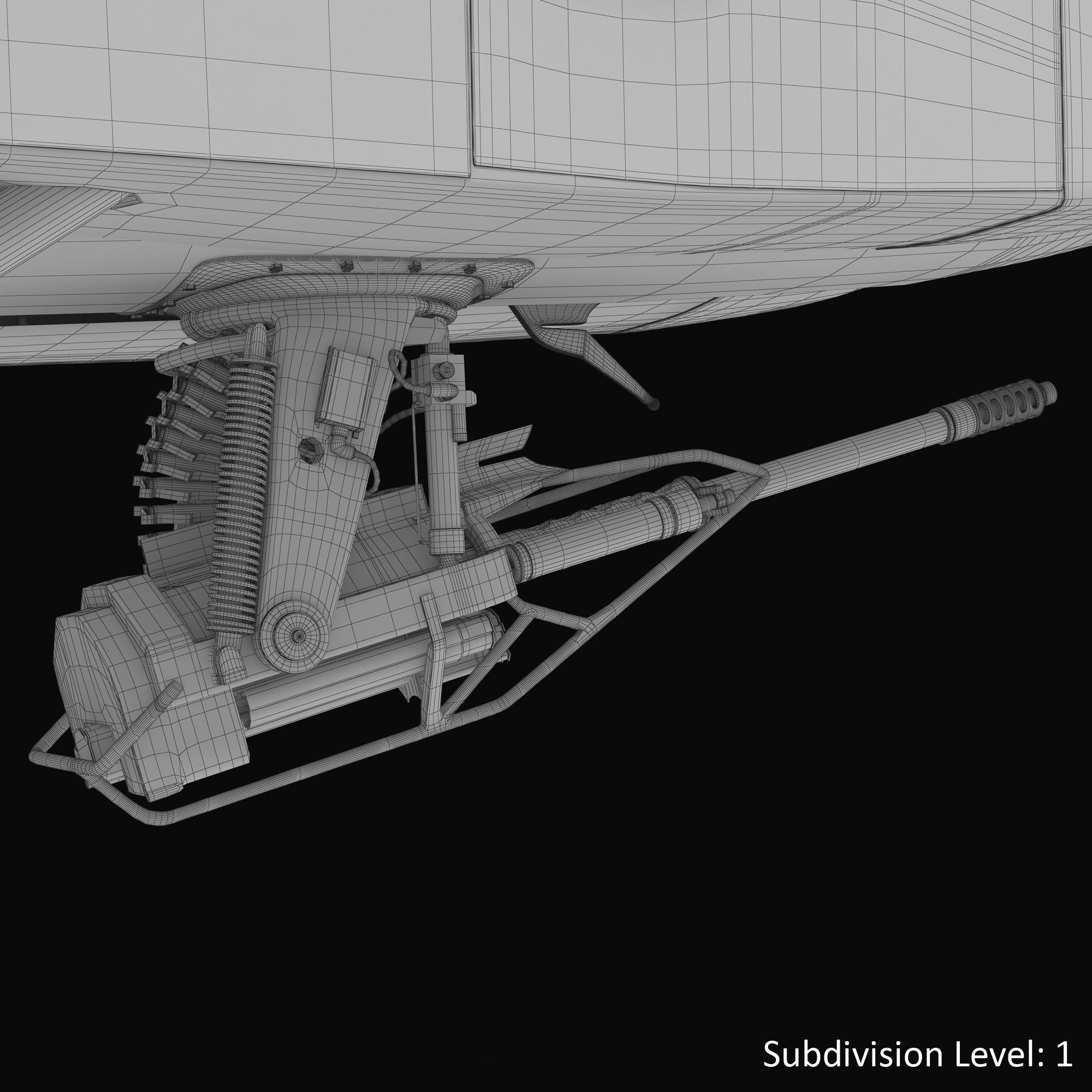 AH64E Apache Longbow Helicopter Gray Rigged Low-poly 3D model_88