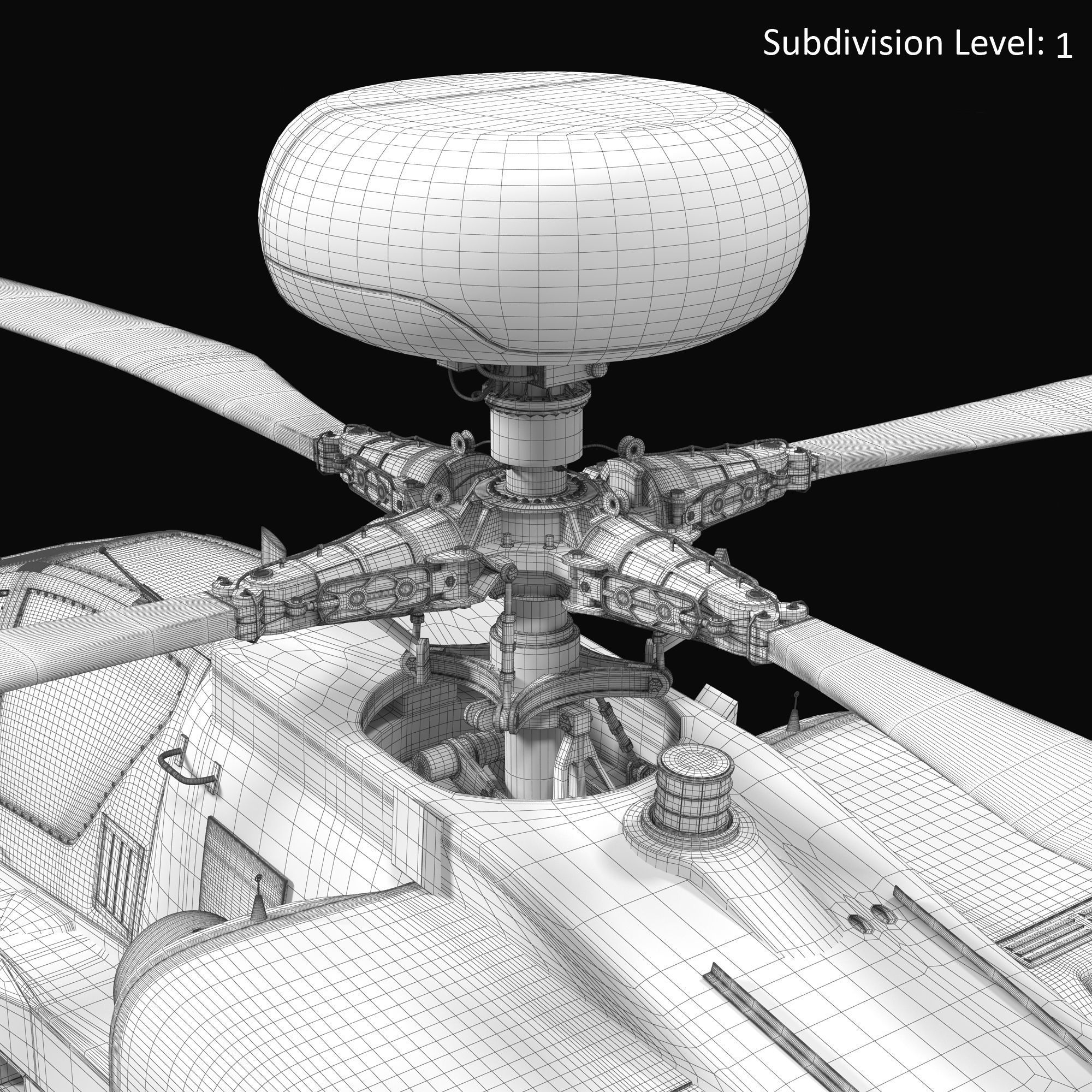 AH64E Apache Longbow Helicopter Gray Rigged Low-poly 3D model_68