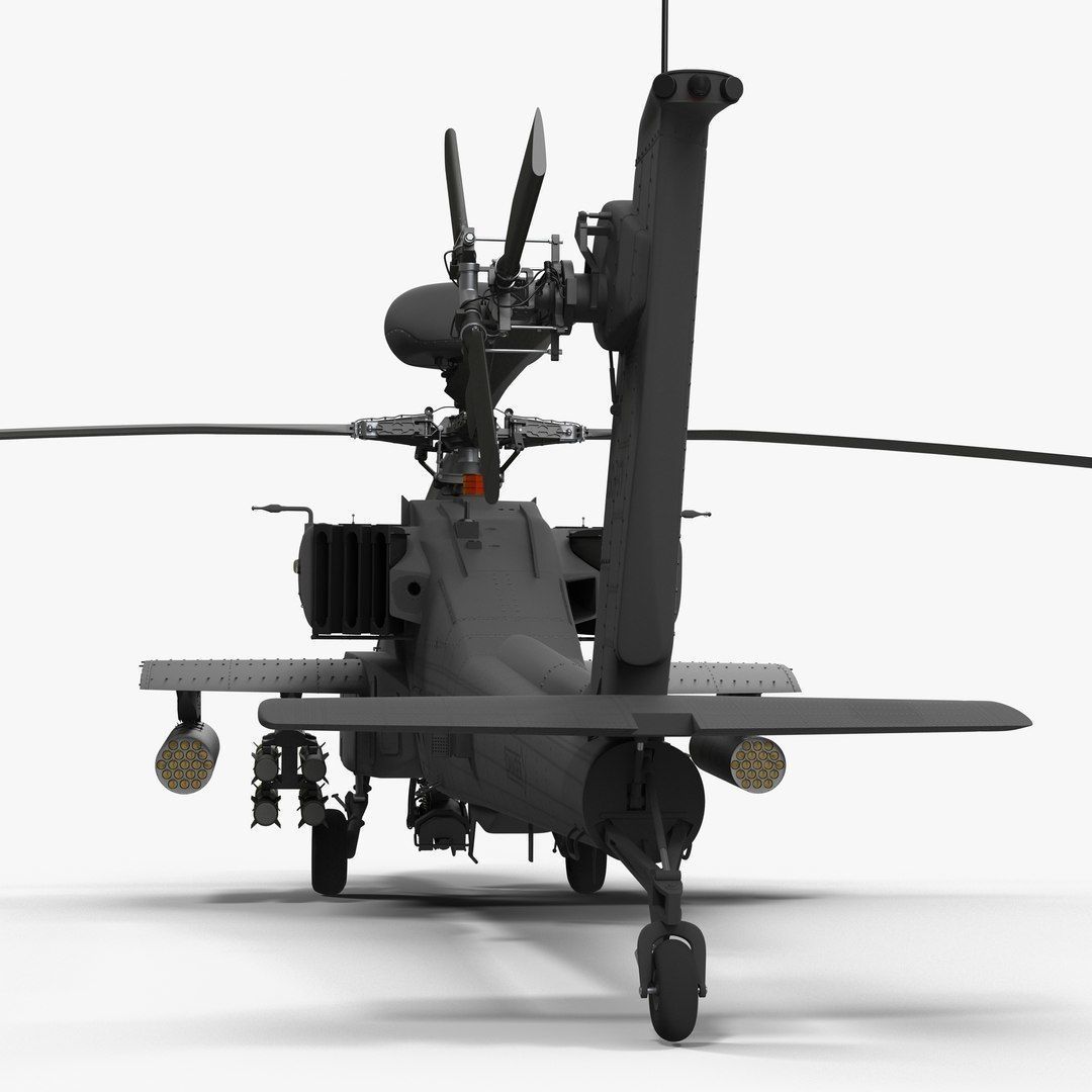 AH64E Apache Longbow Helicopter Gray Rigged Low-poly 3D model_30