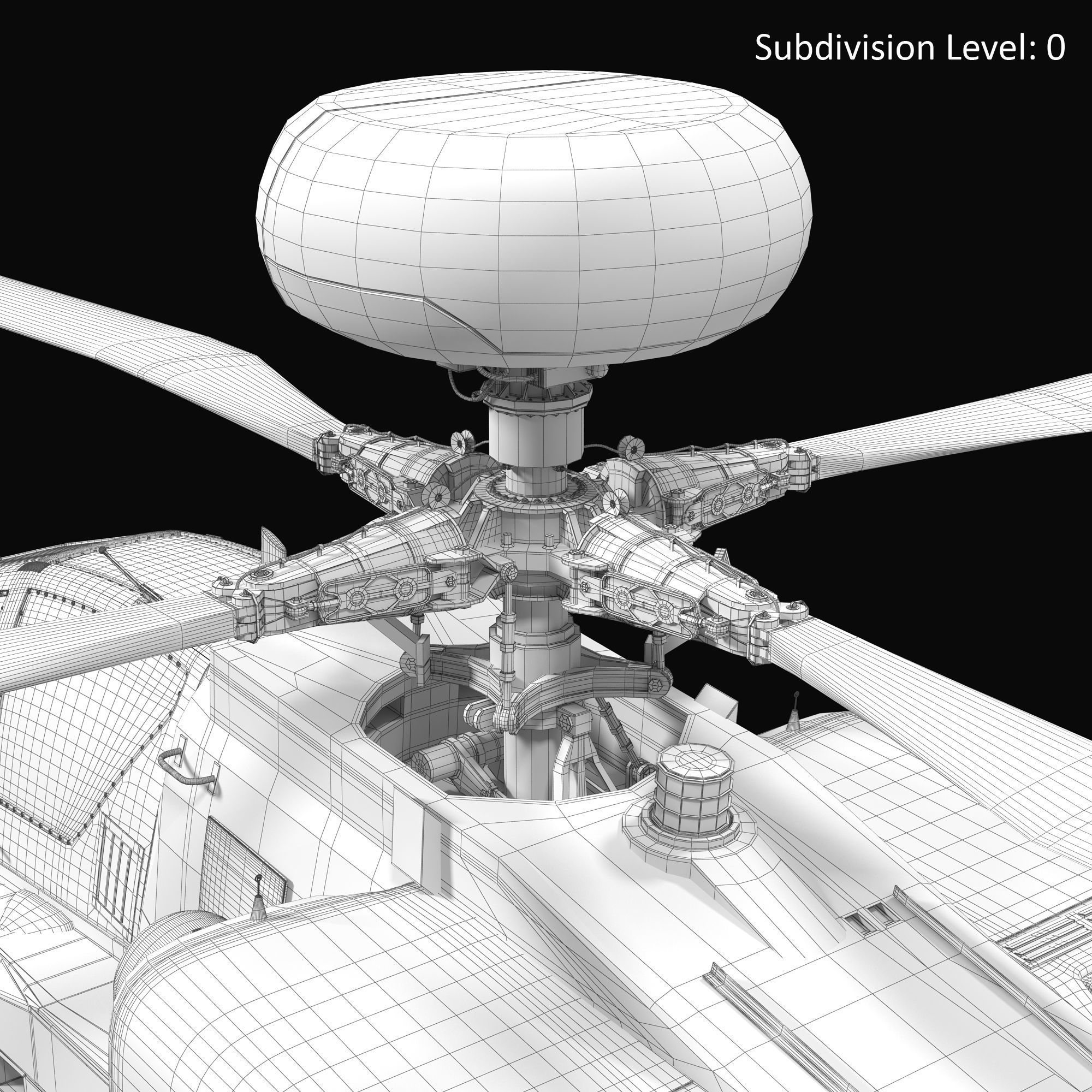 AH64E Apache Longbow Helicopter Gray Rigged Low-poly 3D model_67