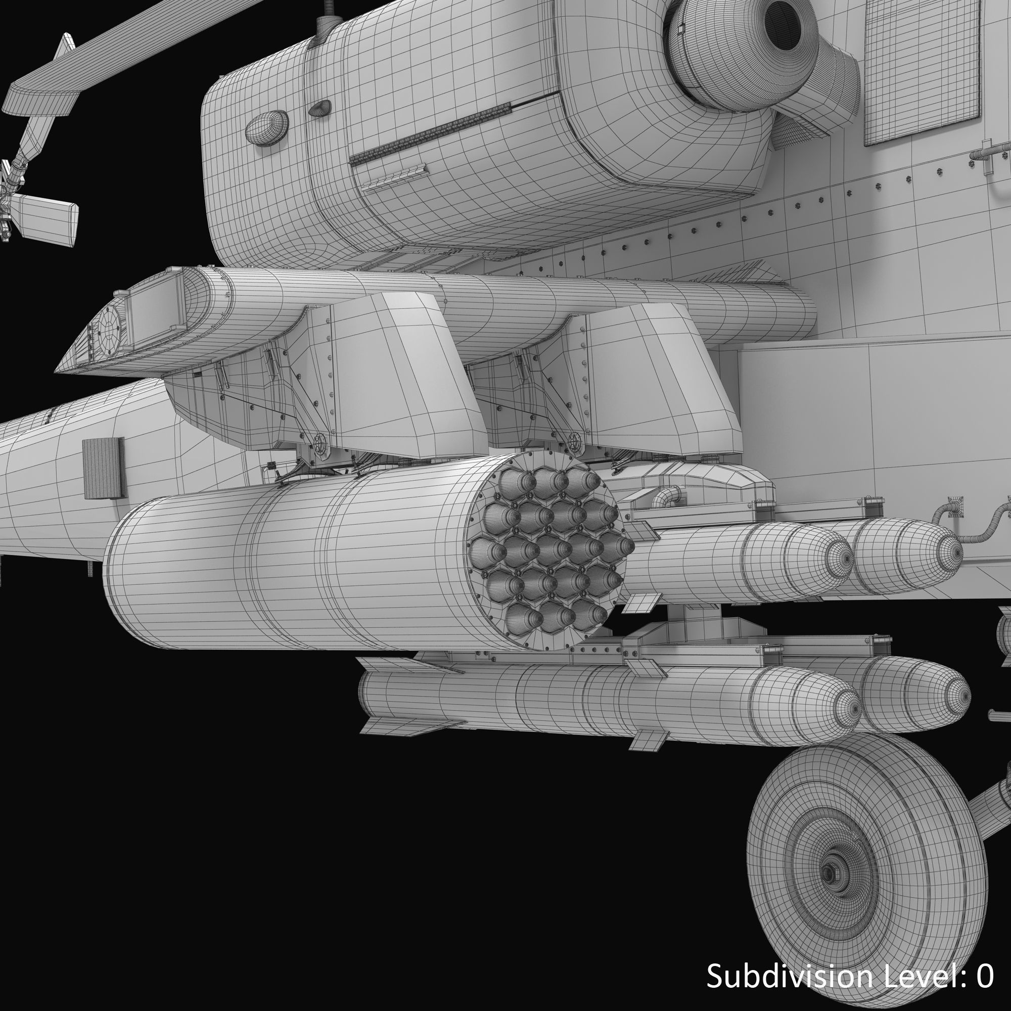 AH64E Apache Longbow Helicopter Gray Rigged Low-poly 3D model_59