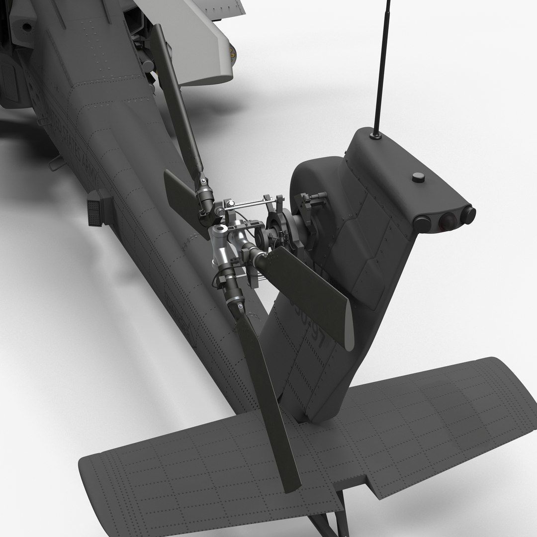 AH64E Apache Longbow Helicopter Gray Rigged Low-poly 3D model_69
