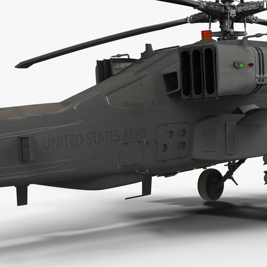 AH64E Apache Longbow Helicopter Gray Rigged Low-poly 3D model_78