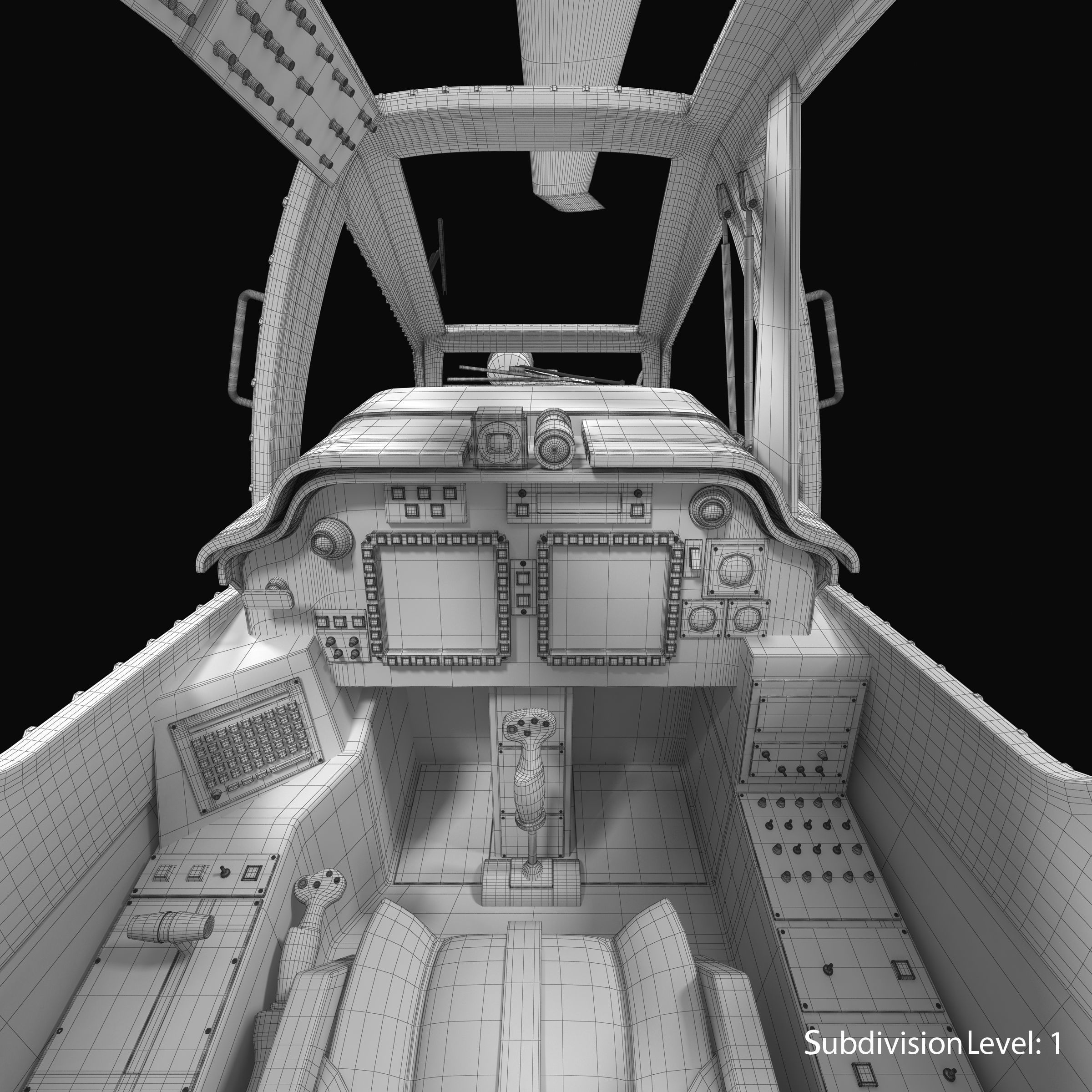 AH64E Apache Longbow Helicopter Gray Rigged Low-poly 3D model_44