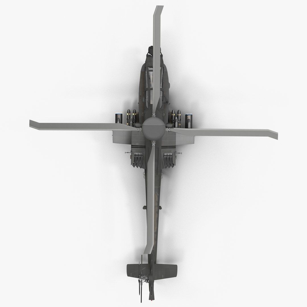 AH64E Apache Longbow Helicopter Gray Rigged Low-poly 3D model_39