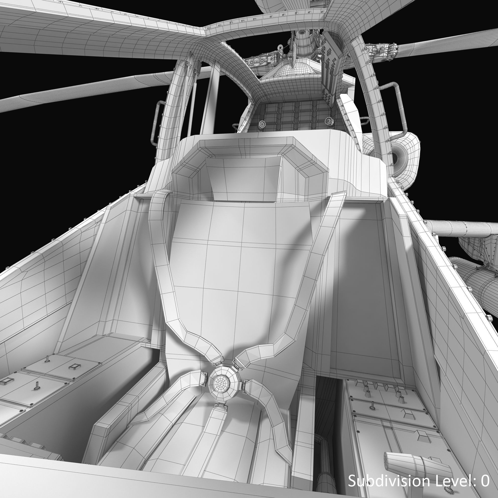 AH64E Apache Longbow Helicopter Gray Rigged Low-poly 3D model_49