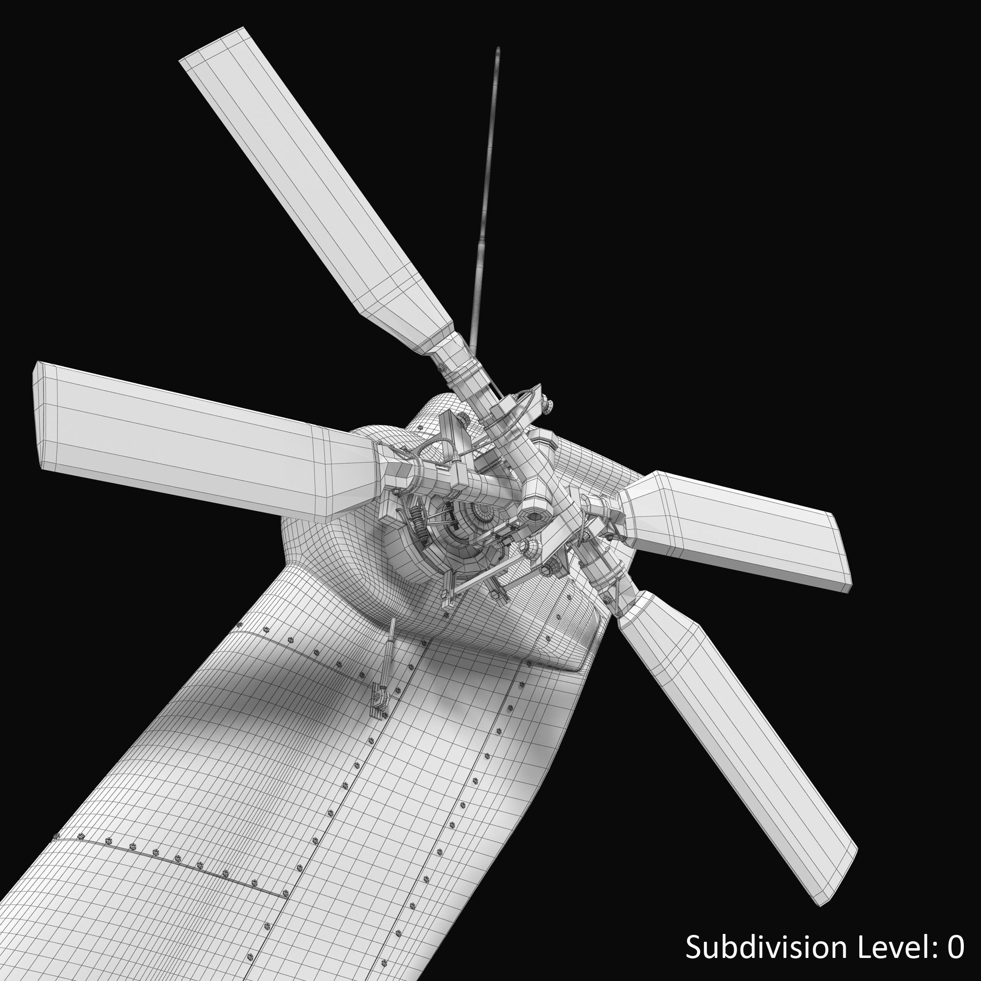 AH64E Apache Longbow Helicopter Gray Rigged Low-poly 3D model_83