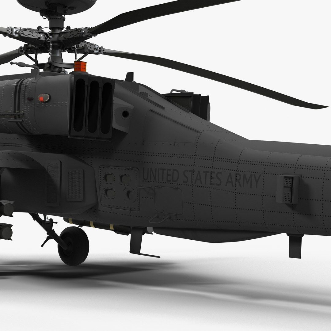 AH64E Apache Longbow Helicopter Gray Rigged Low-poly 3D model_73