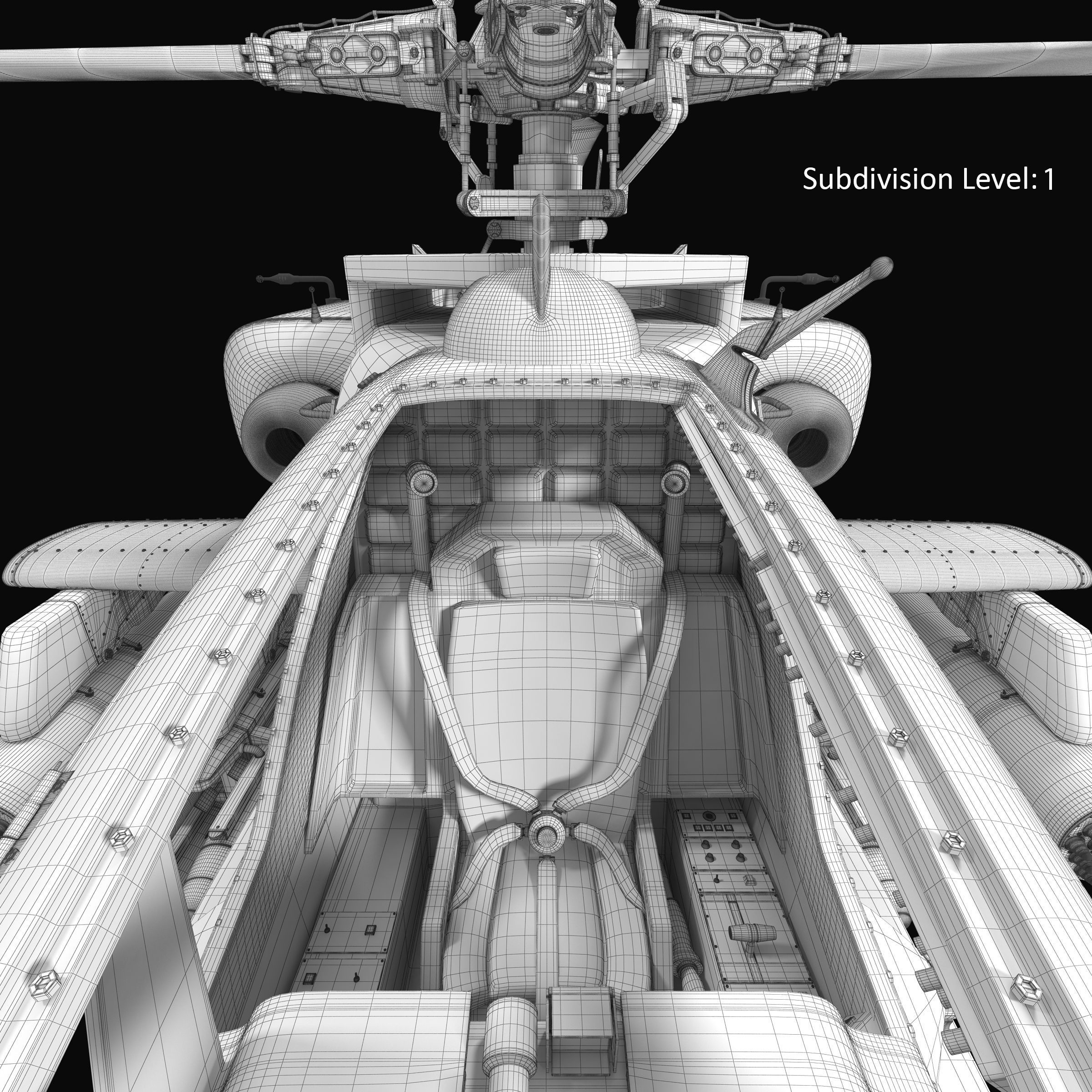 AH64E Apache Longbow Helicopter Gray Rigged Low-poly 3D model_54