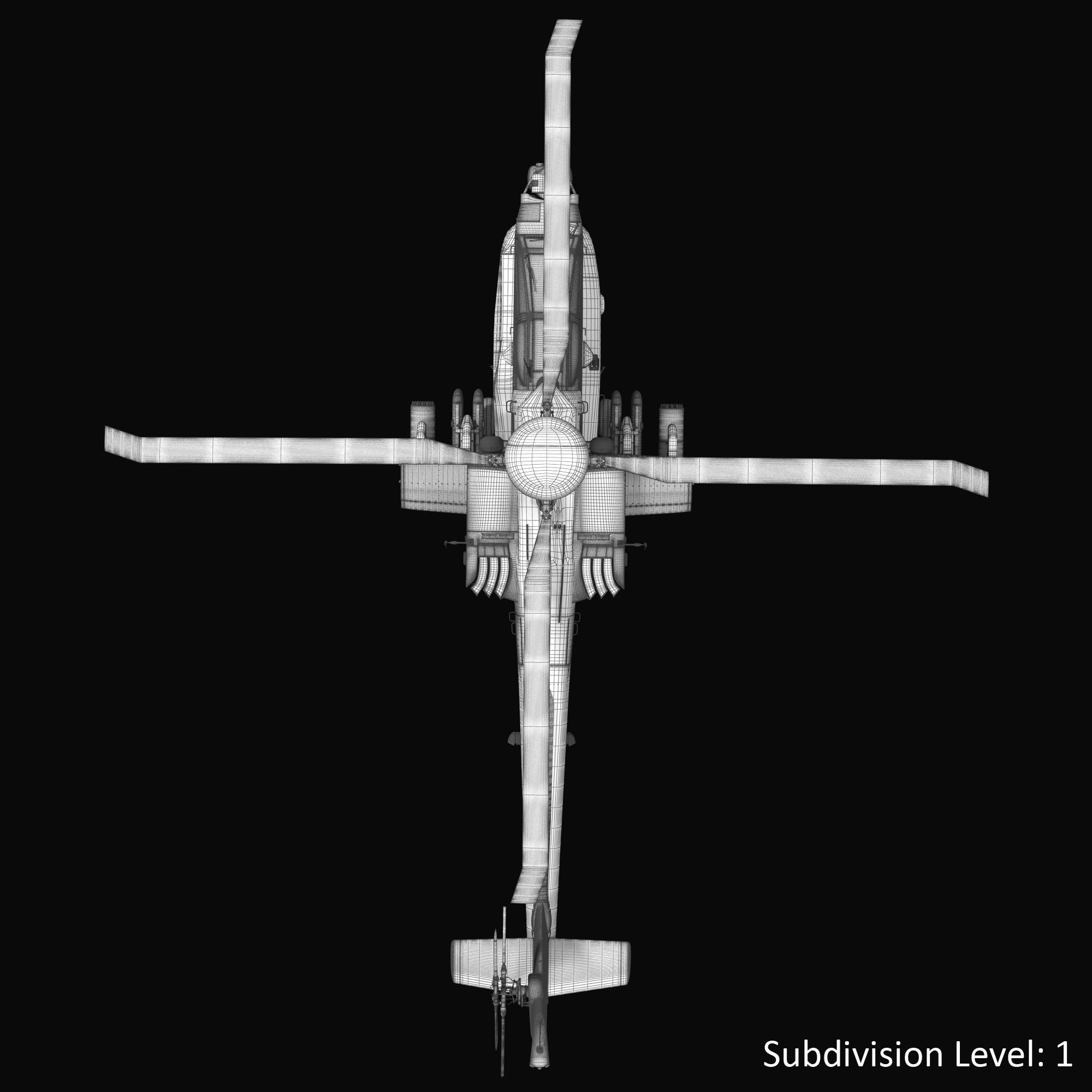 AH64E Apache Longbow Helicopter Gray Rigged Low-poly 3D model_41